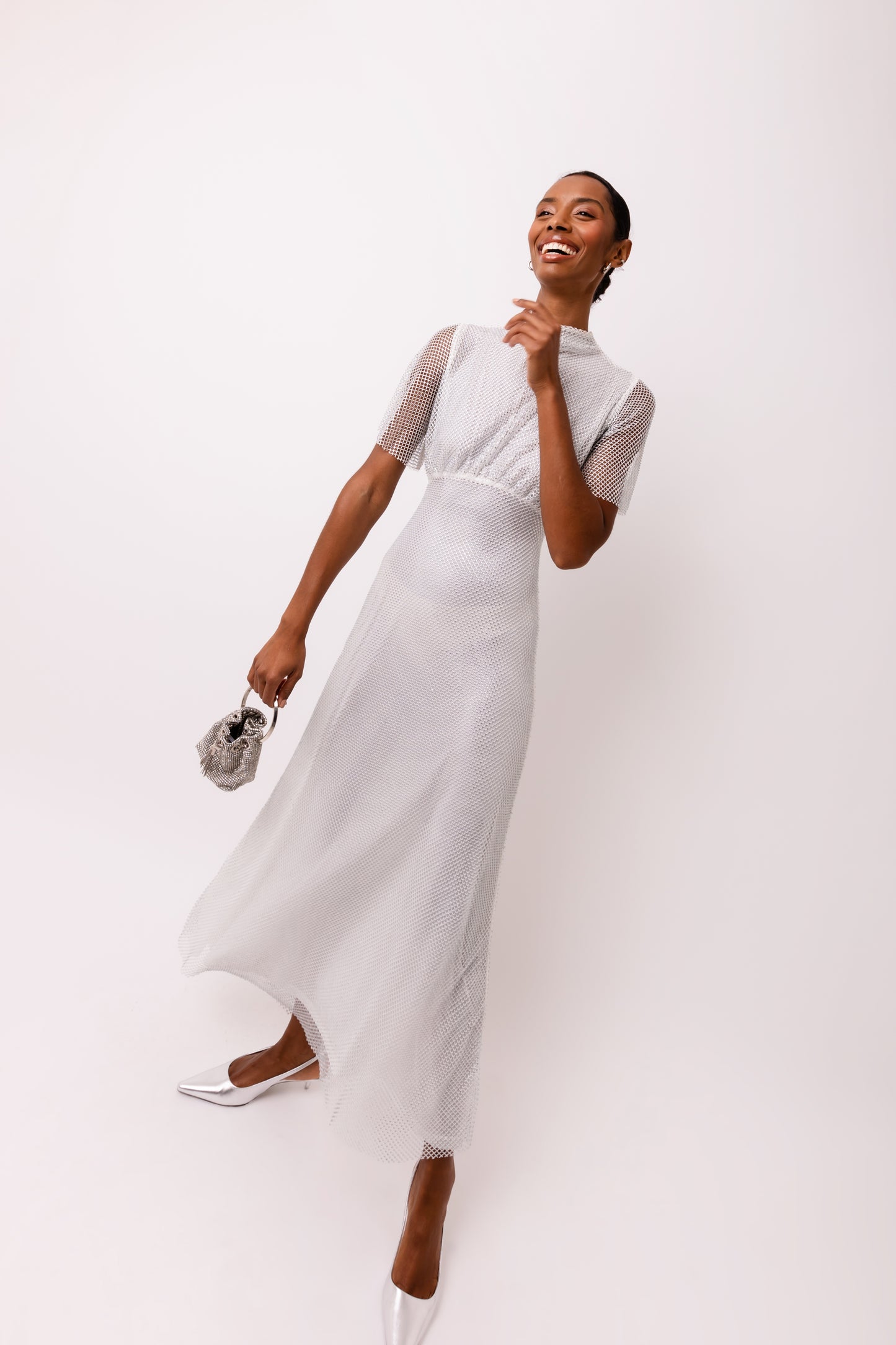 Azalea Semi Sheer High Neck Maxi Dress-ALJH0280
