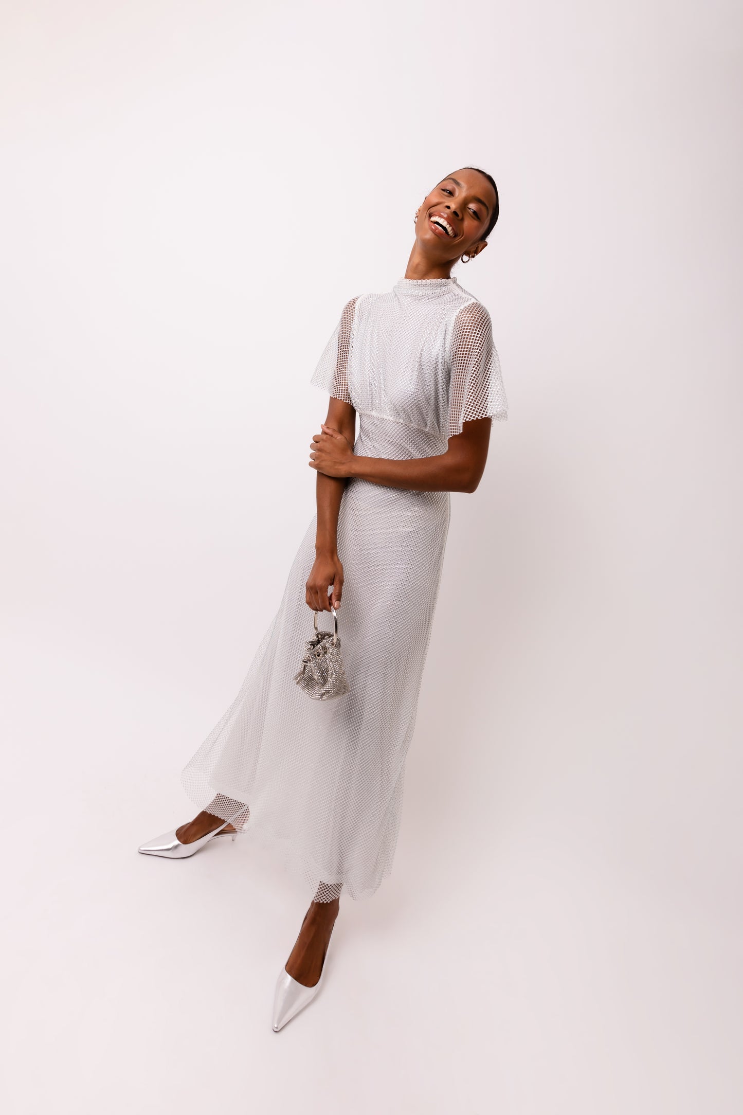 Azalea Semi Sheer High Neck Maxi Dress-ALJH0280