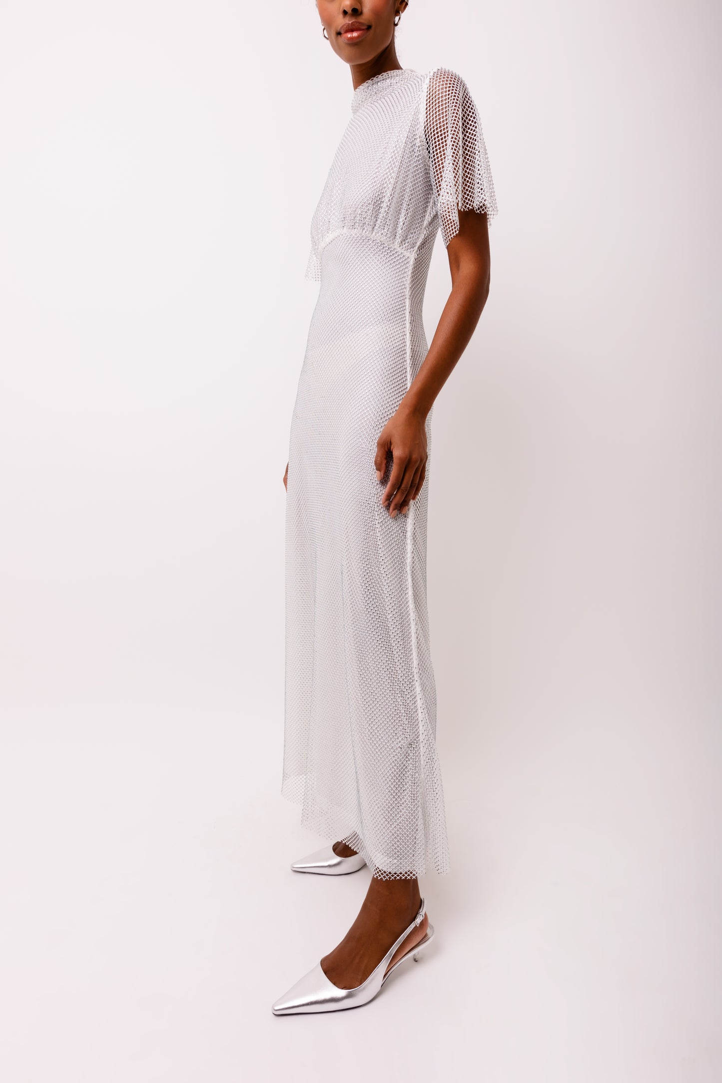 Azalea Semi Sheer High Neck Maxi Dress-ALJH0280