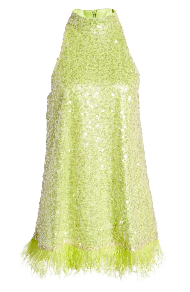 ESTHER GREEN MINI DRESS-AL3219