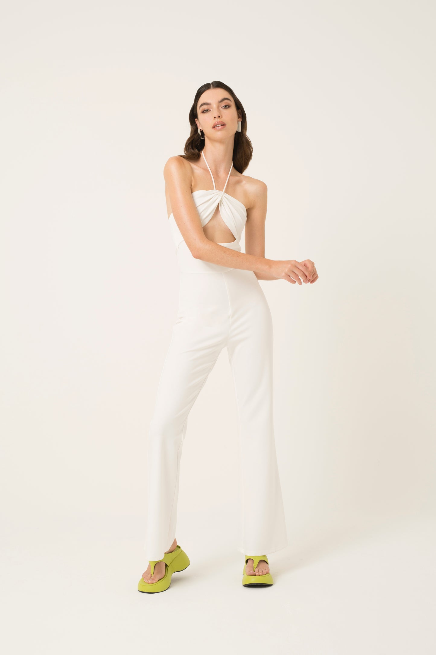 Kyla Halter Neck Flared Leg Jumpsuit-ALGG2022