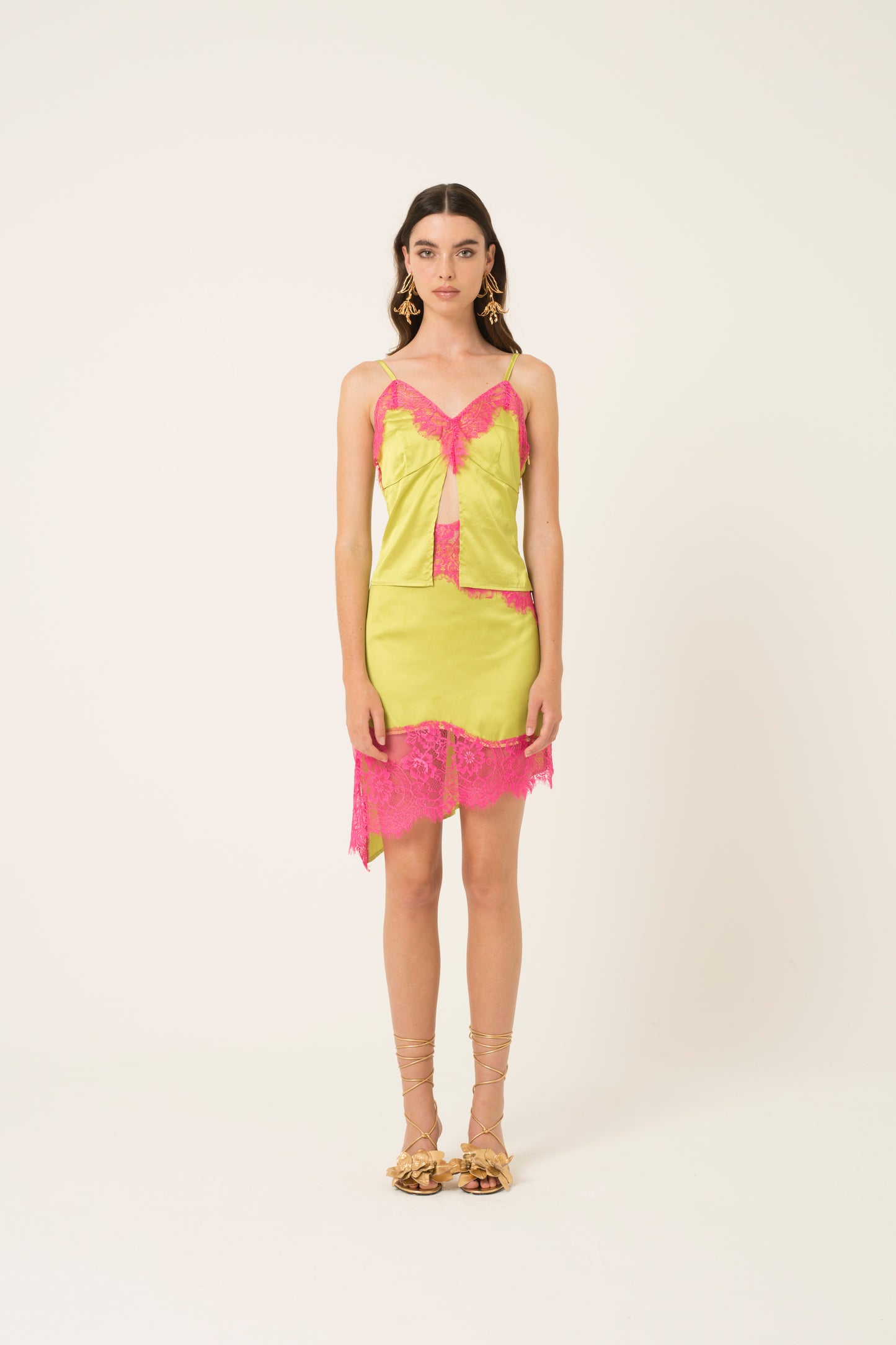 Heleena Satin High Waist Mini Skirt-ALGG2059