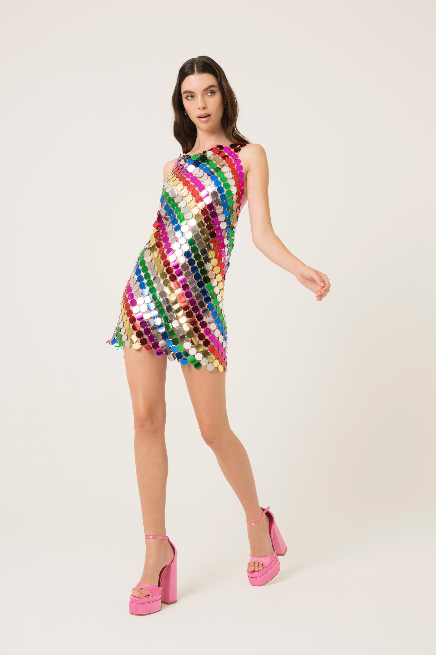 MINI RAINBOW SEQUIN DRESS-ALJH0064