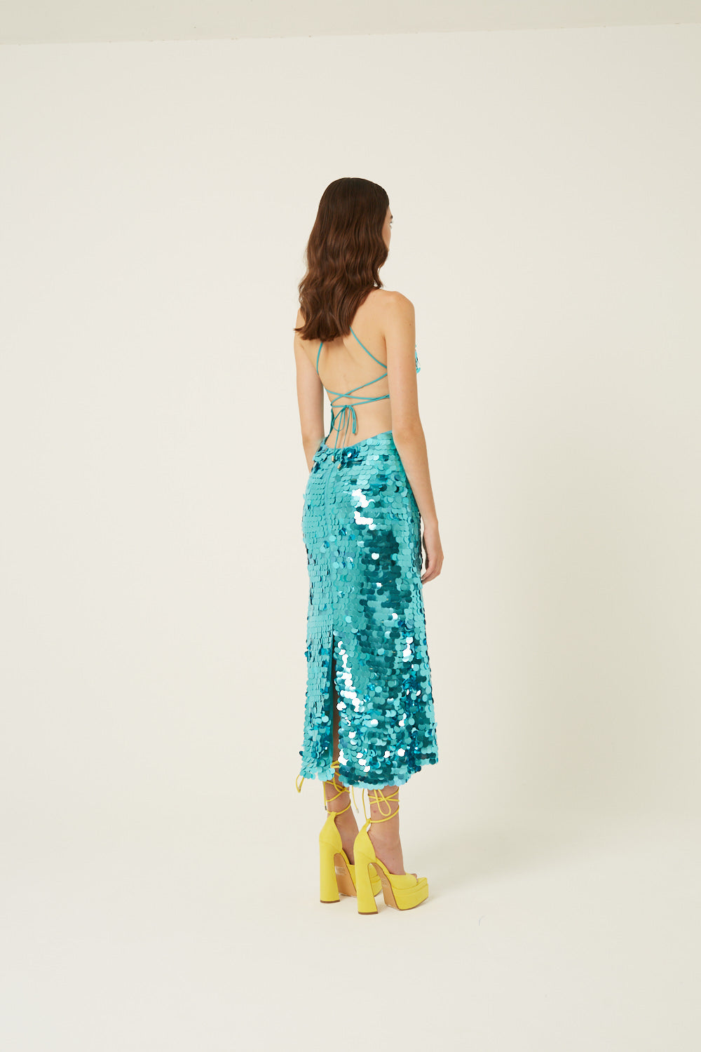 Monique High Shine Sequin Spaghetti Strap Midi Dress-ALGG2021