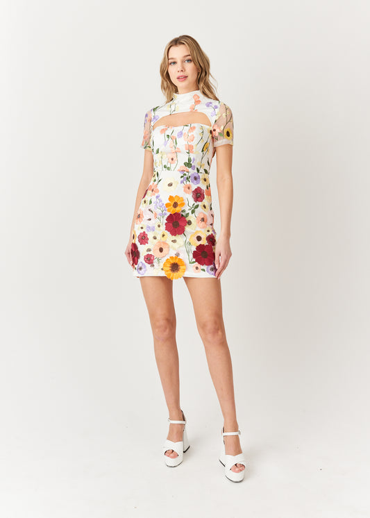 DORIS FLORAL PRINTED MINI DRESS-ALJH0135