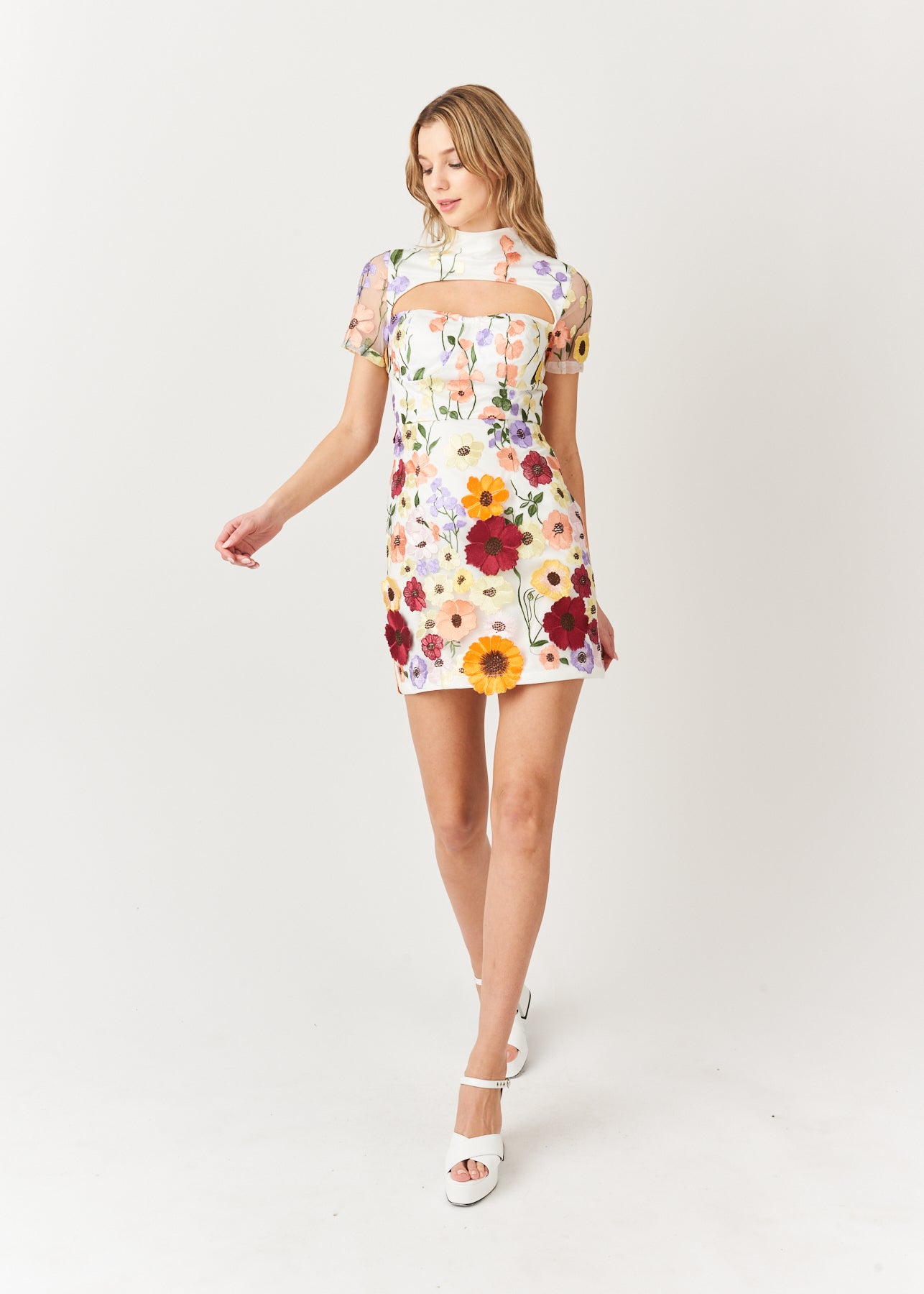 DORIS FLORAL PRINTED MINI DRESS-ALJH0135