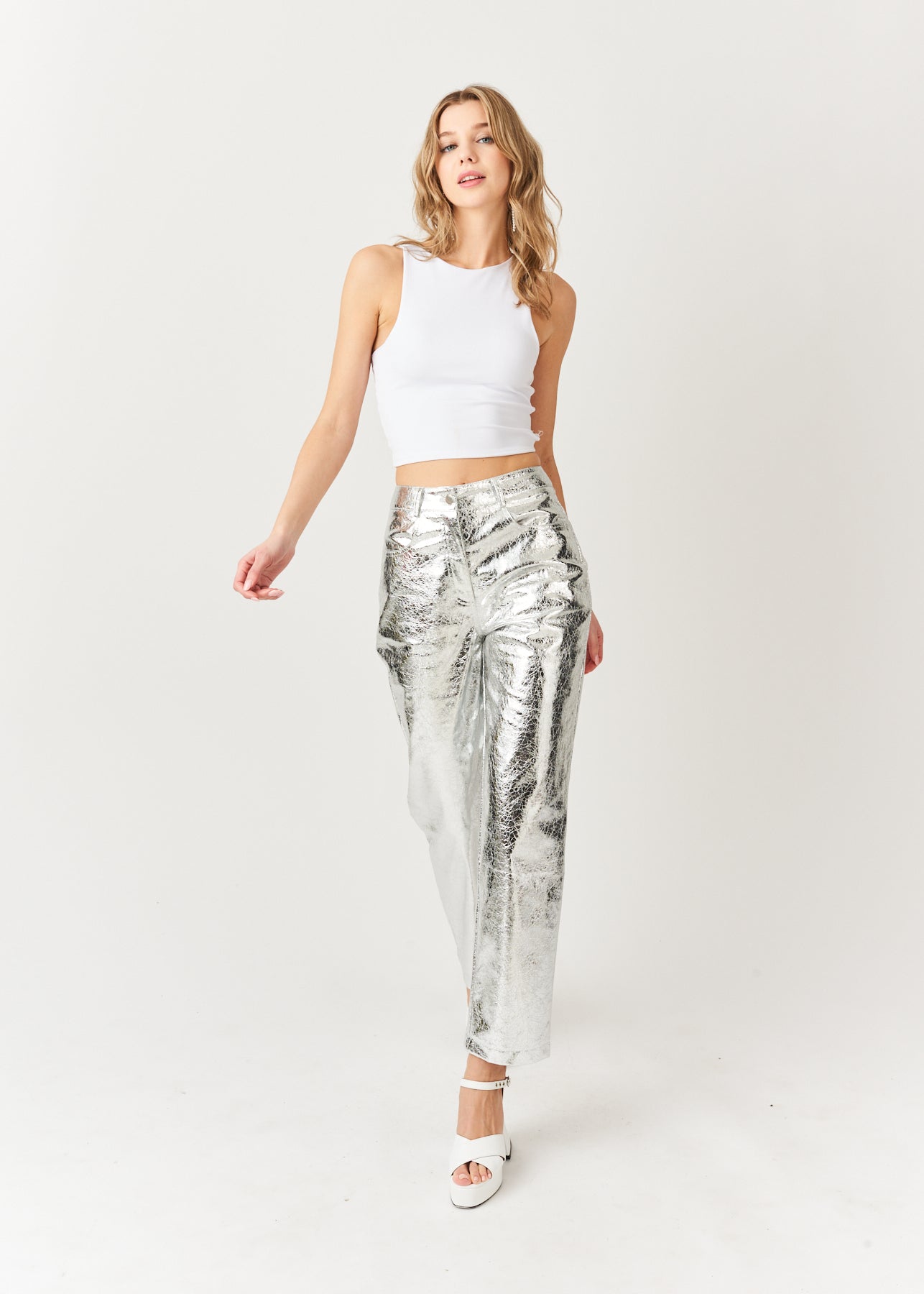 SILVER TEXTURED LUPE PANT-ALJH0101-1