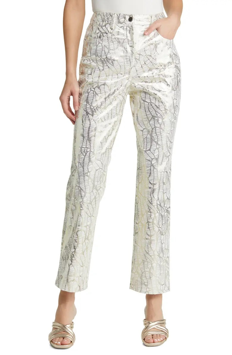 LUPE PRINTED METALLIC PANTS-ALJH0051