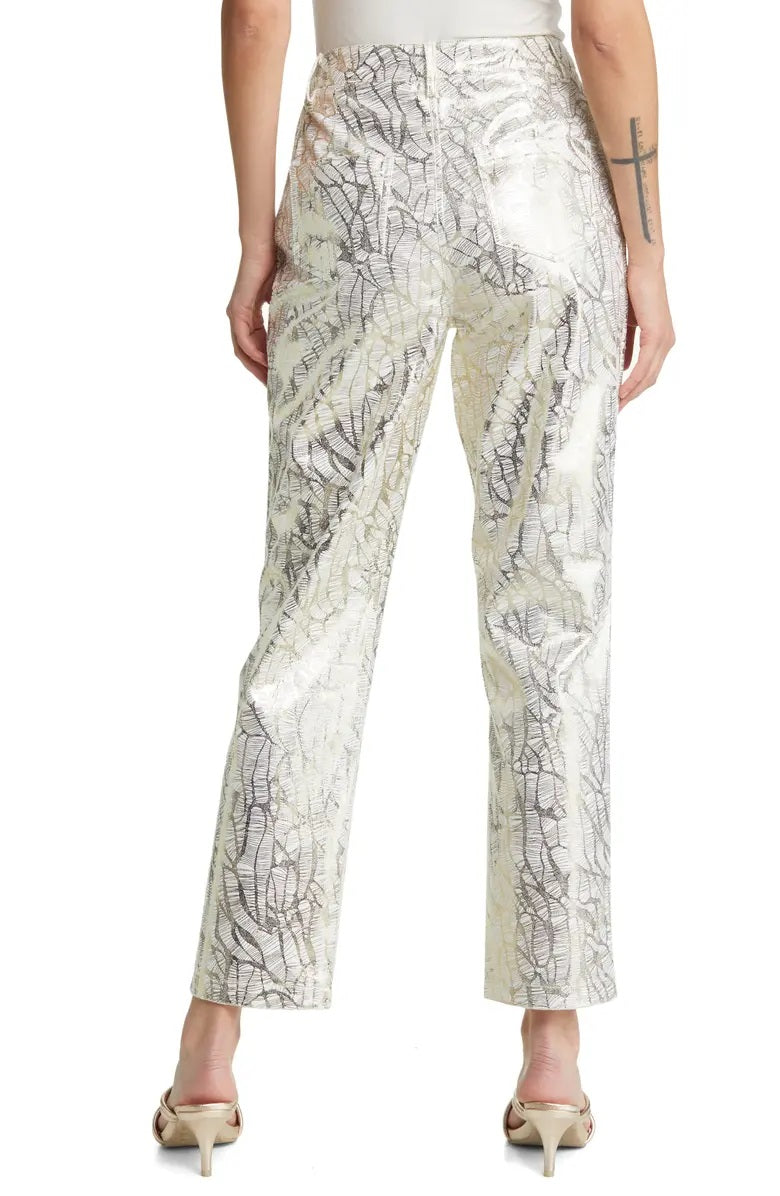 LUPE PRINTED METALLIC PANTS-ALJH0051