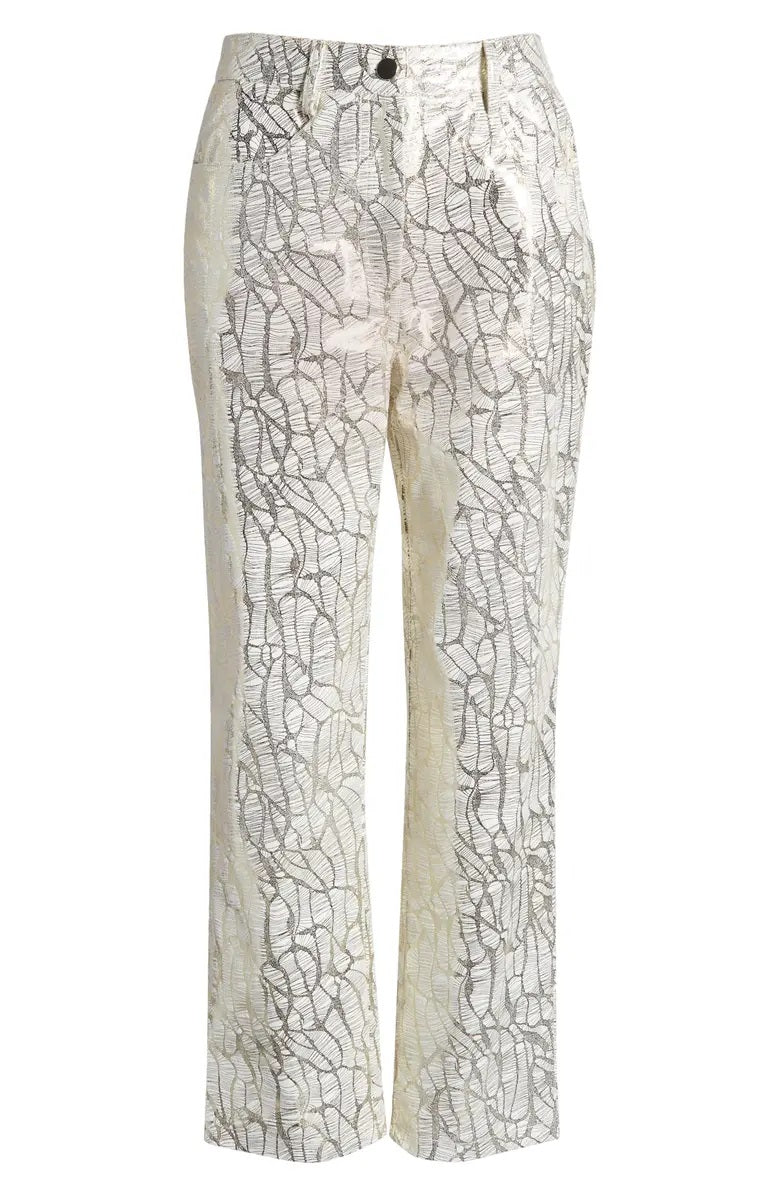 LUPE PRINTED METALLIC PANTS-ALJH0051