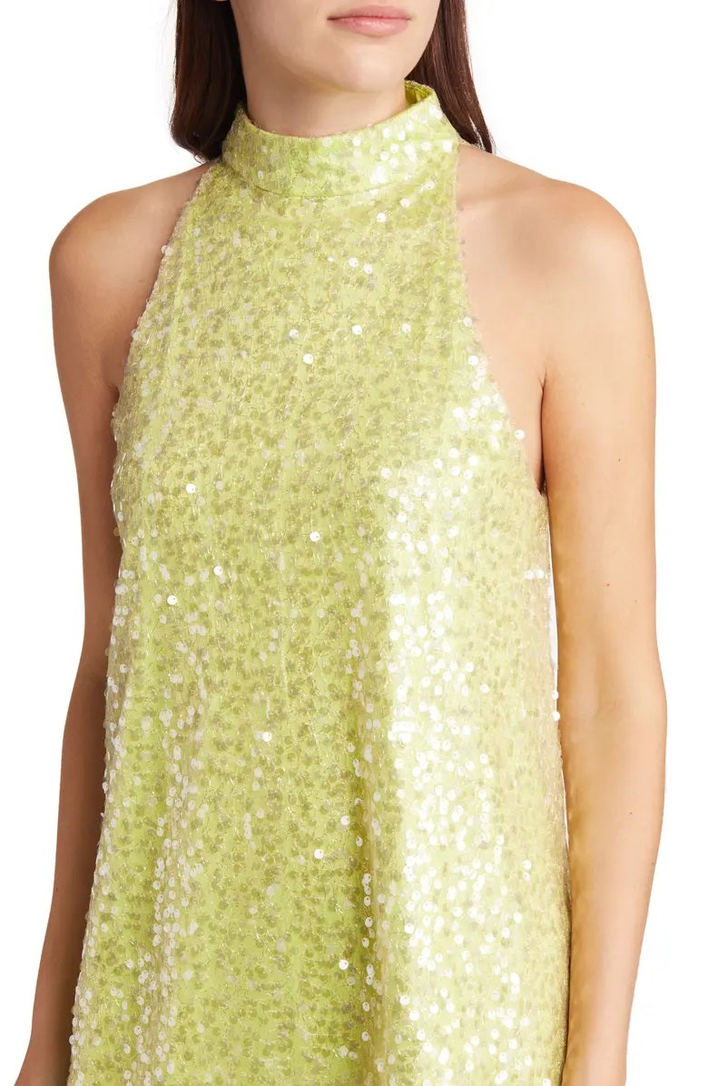 ESTHER GREEN MINI DRESS-AL3219