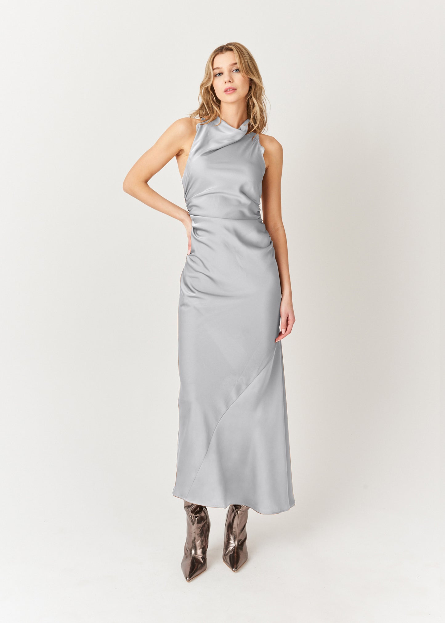 Rue Cross Over Back Satin Maxi Dress-ALJH0150