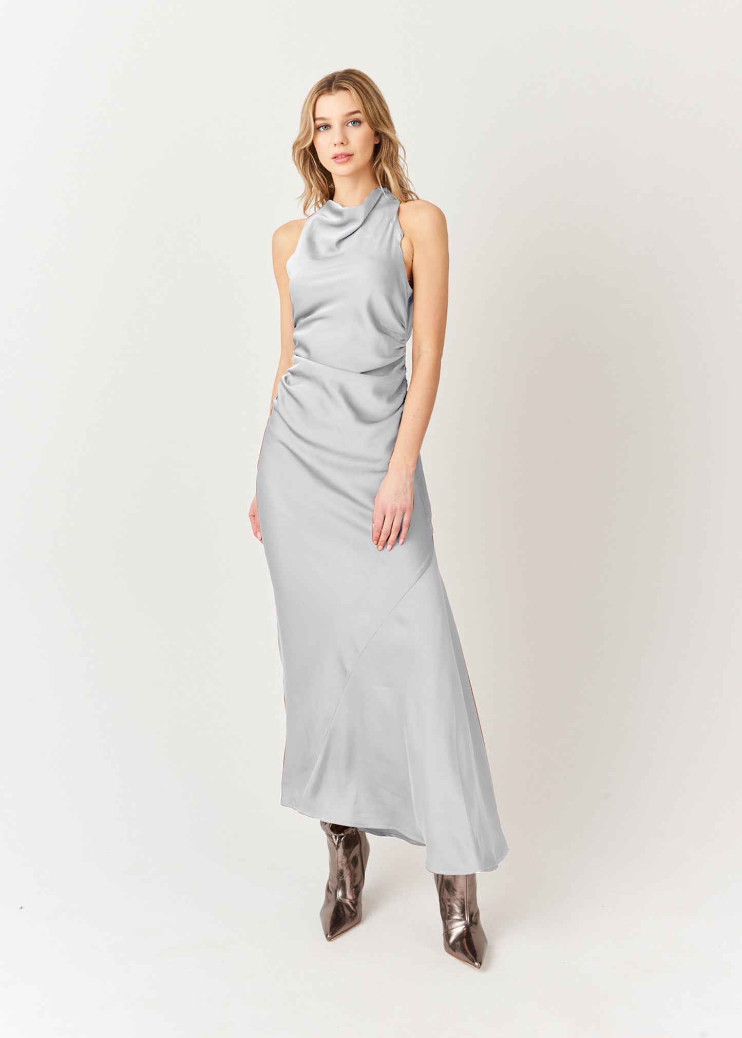 Rue Cross Over Back Satin Maxi Dress-ALJH0150