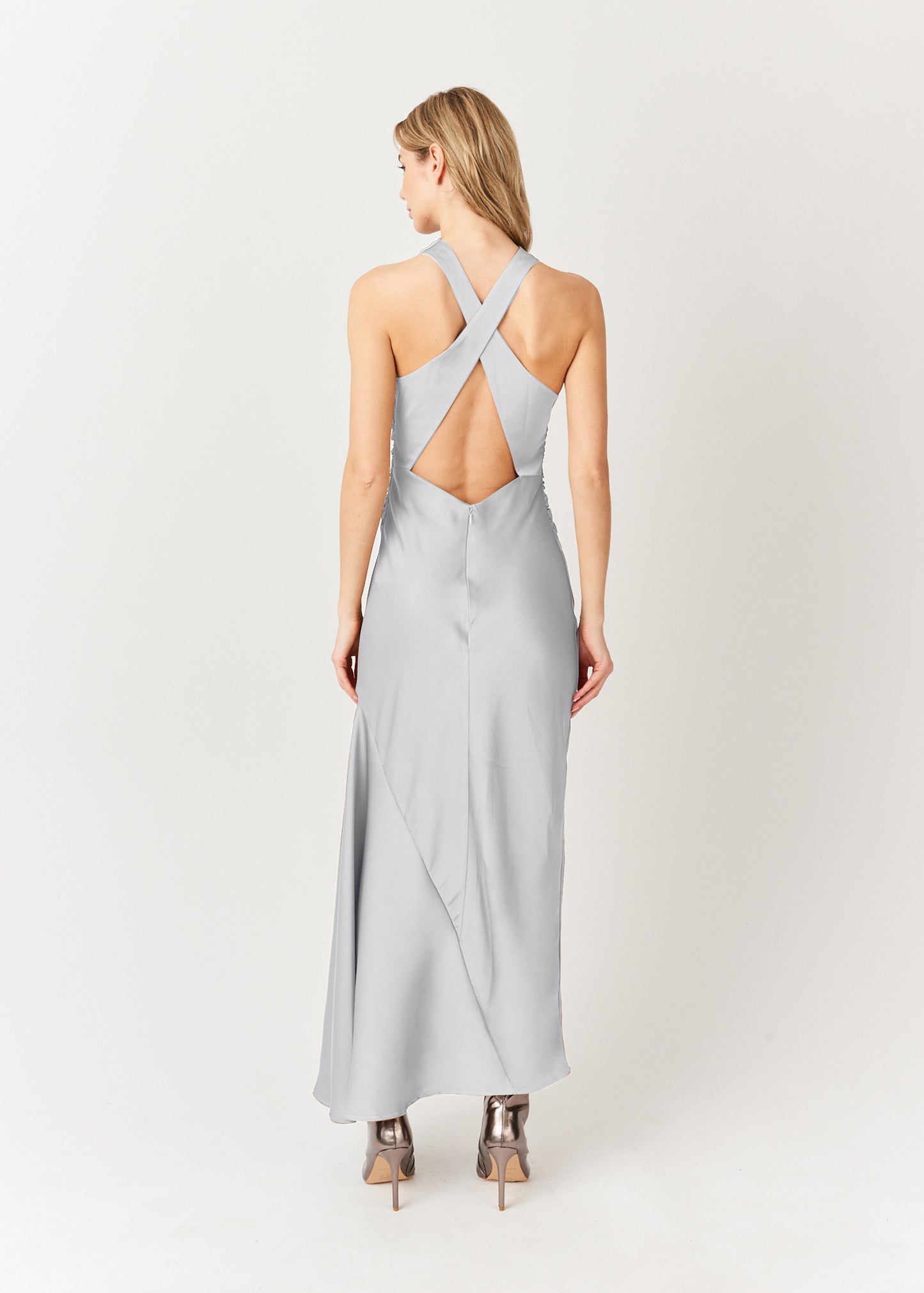 Rue Cross Over Back Satin Maxi Dress-ALJH0150