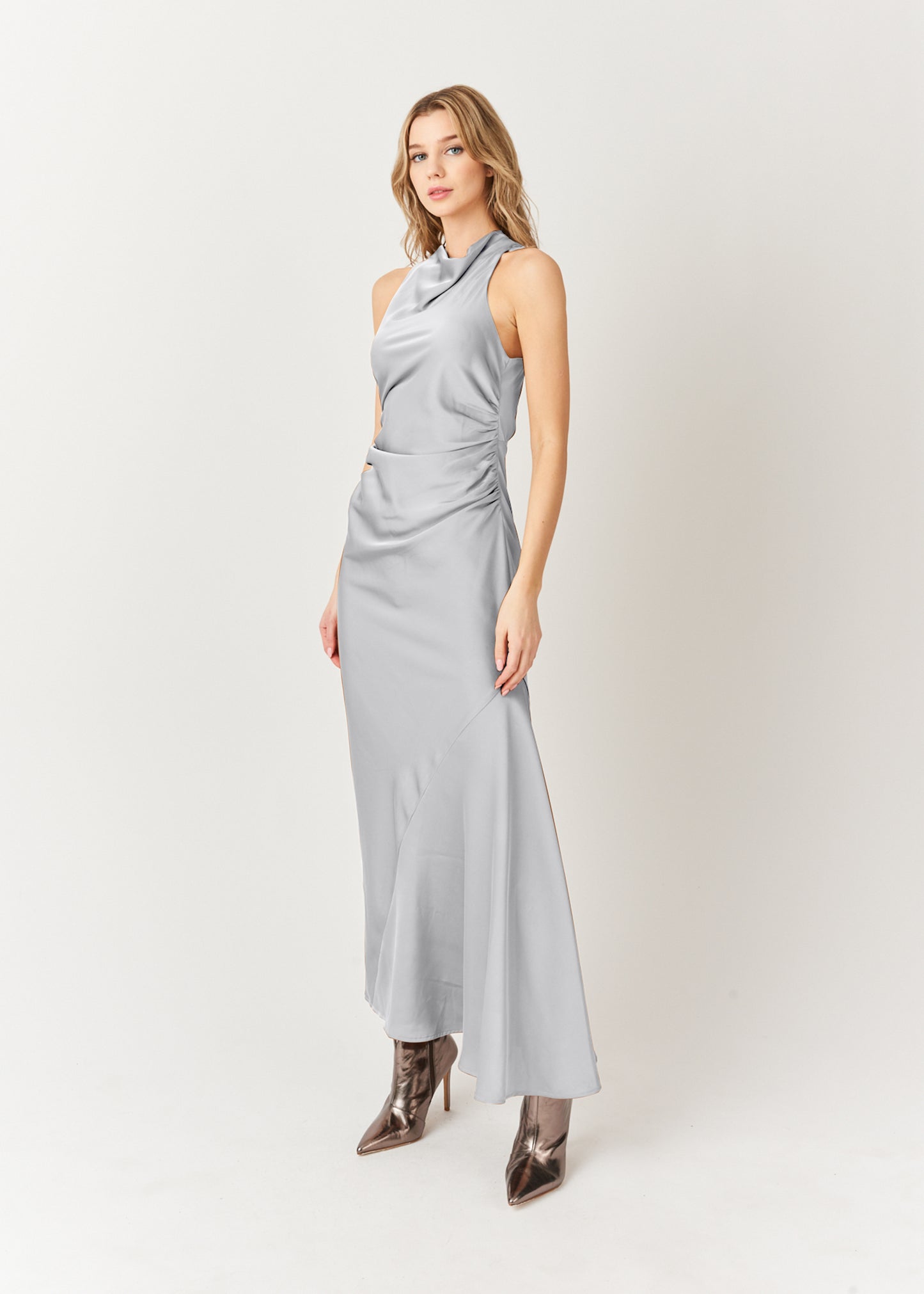 Rue Cross Over Back Satin Maxi Dress-ALJH0150