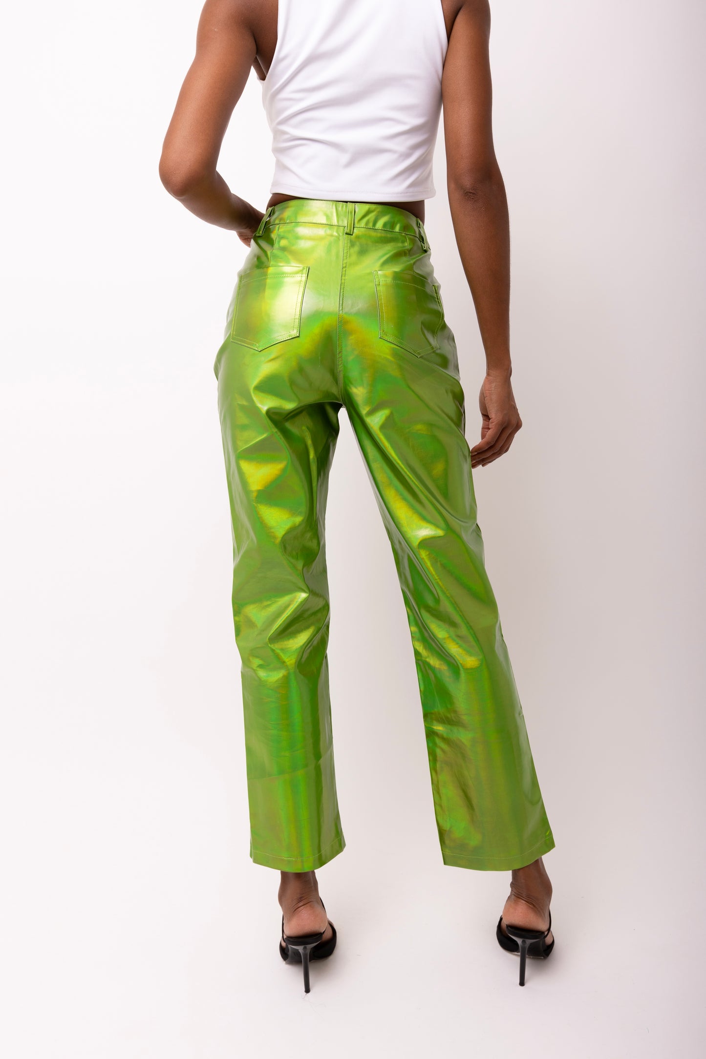 LUPE GREEN METALLIC TROUSERS-DB002