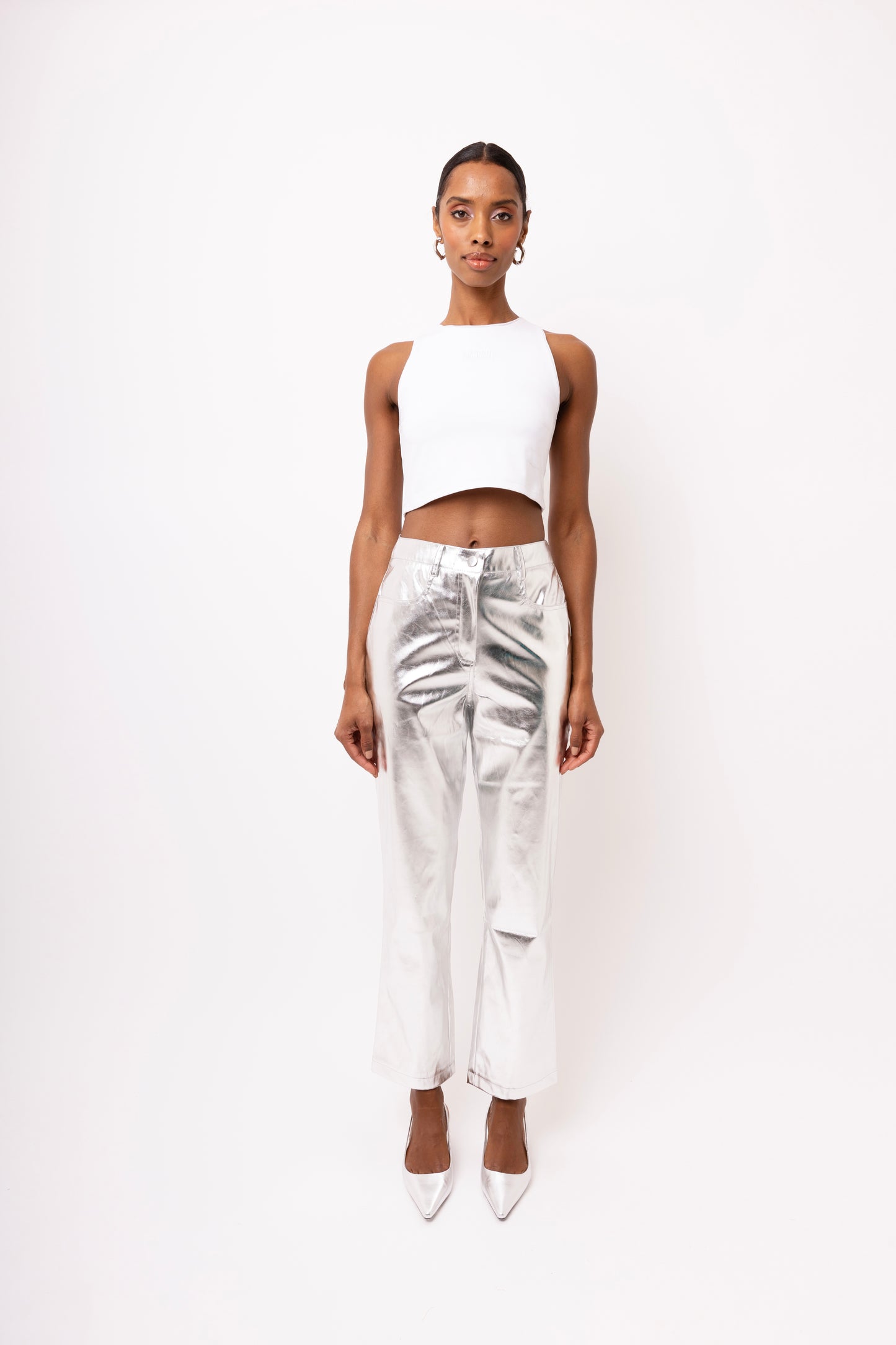 LUPE SILVER METALLIC TROUSERS-DB005