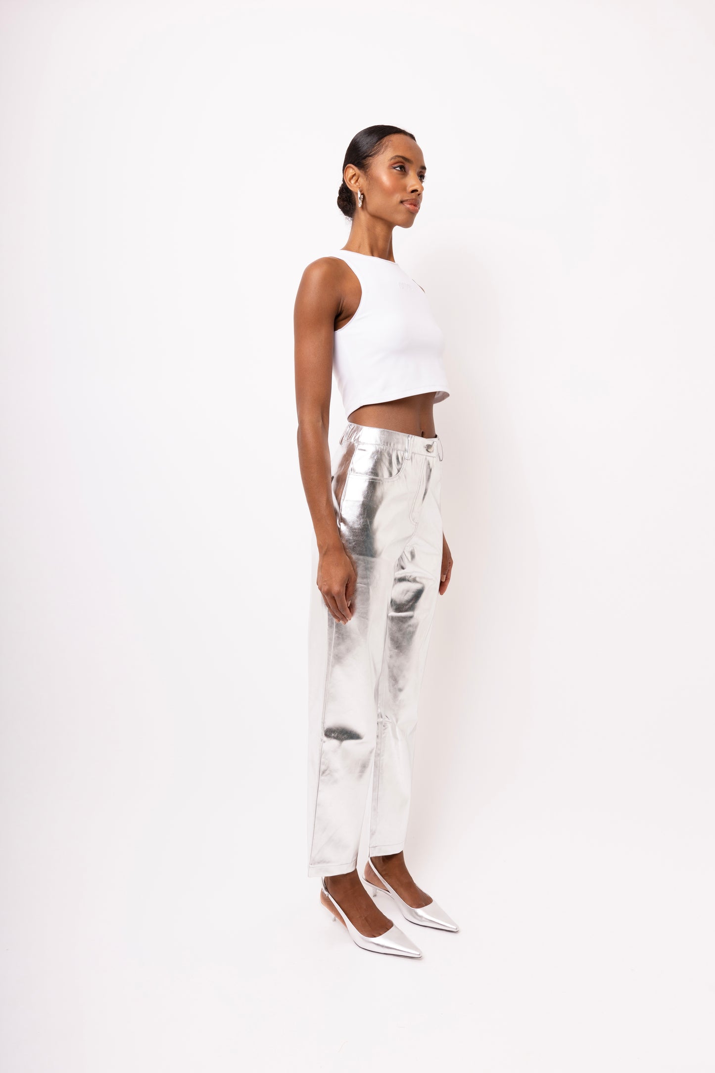 LUPE SILVER METALLIC TROUSERS-DB005