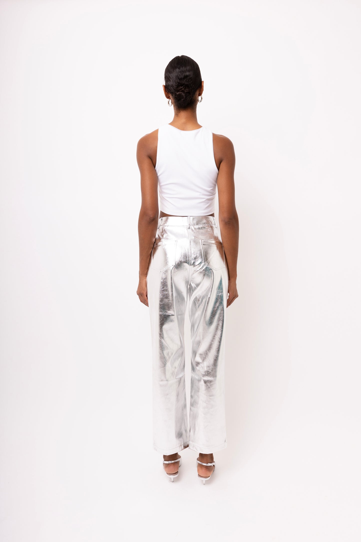 LUPE SILVER METALLIC TROUSERS-DB005