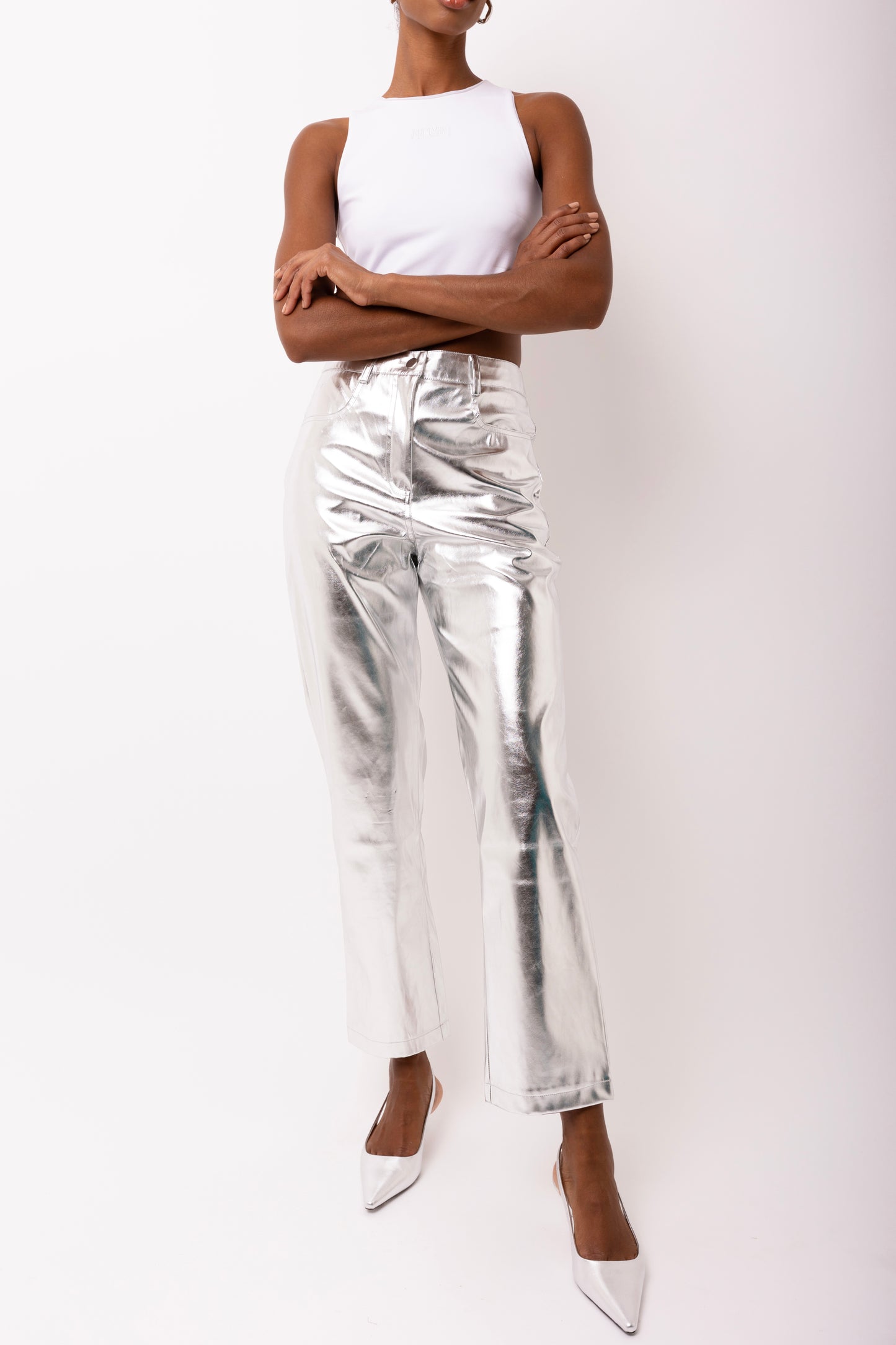 LUPE SILVER METALLIC TROUSERS-DB005