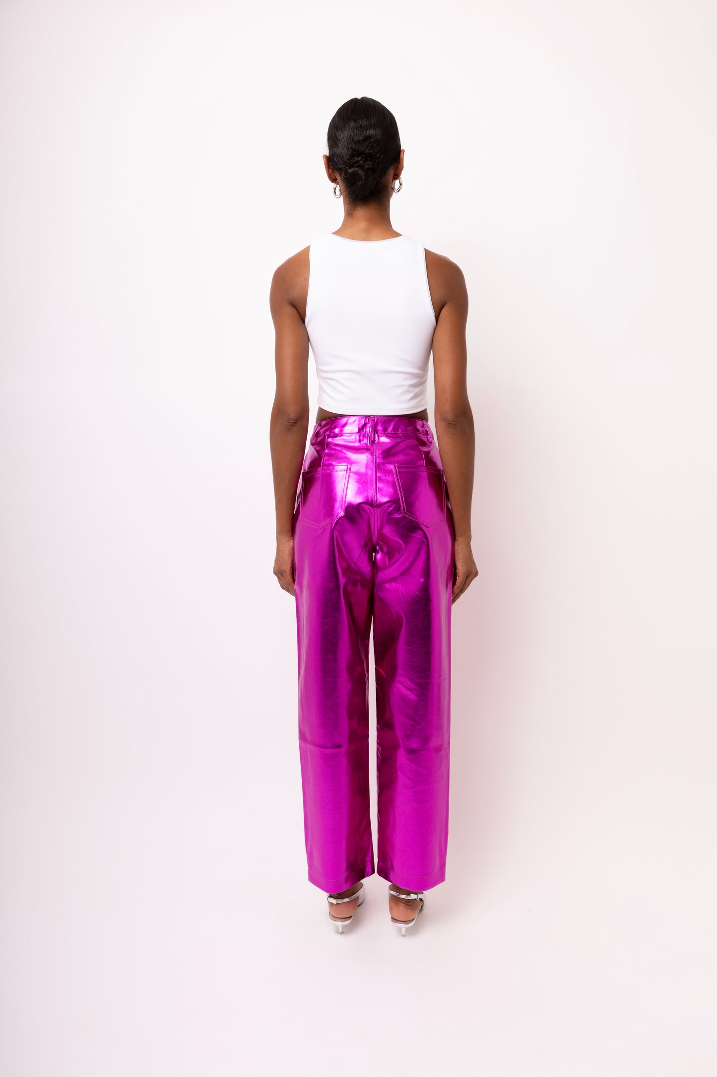 LUPE MAGENTA METALLIC TROUSERS-DB002