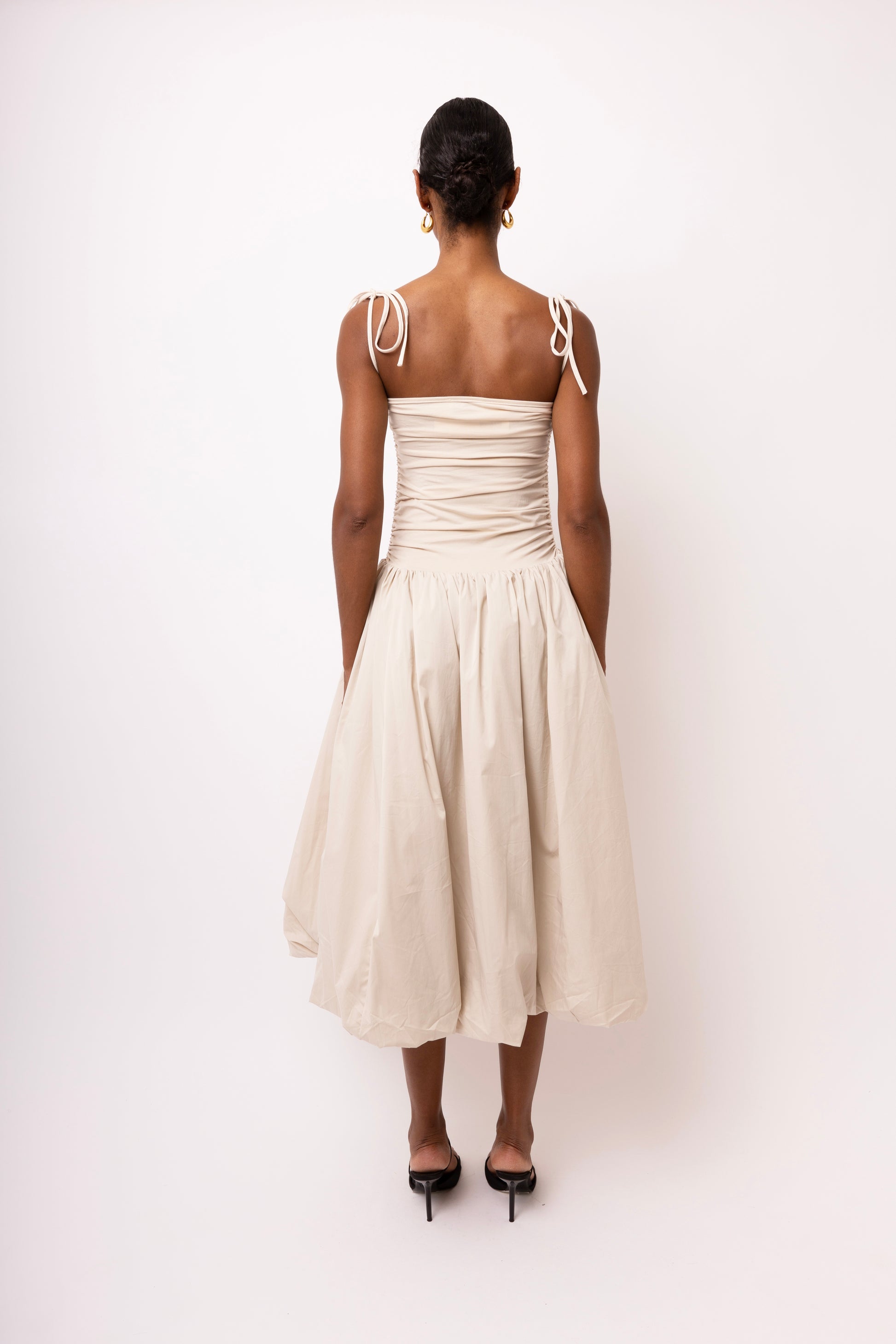 alexa milk puffball midi dress Amy Lynn Alexa Puffball Midi Dress