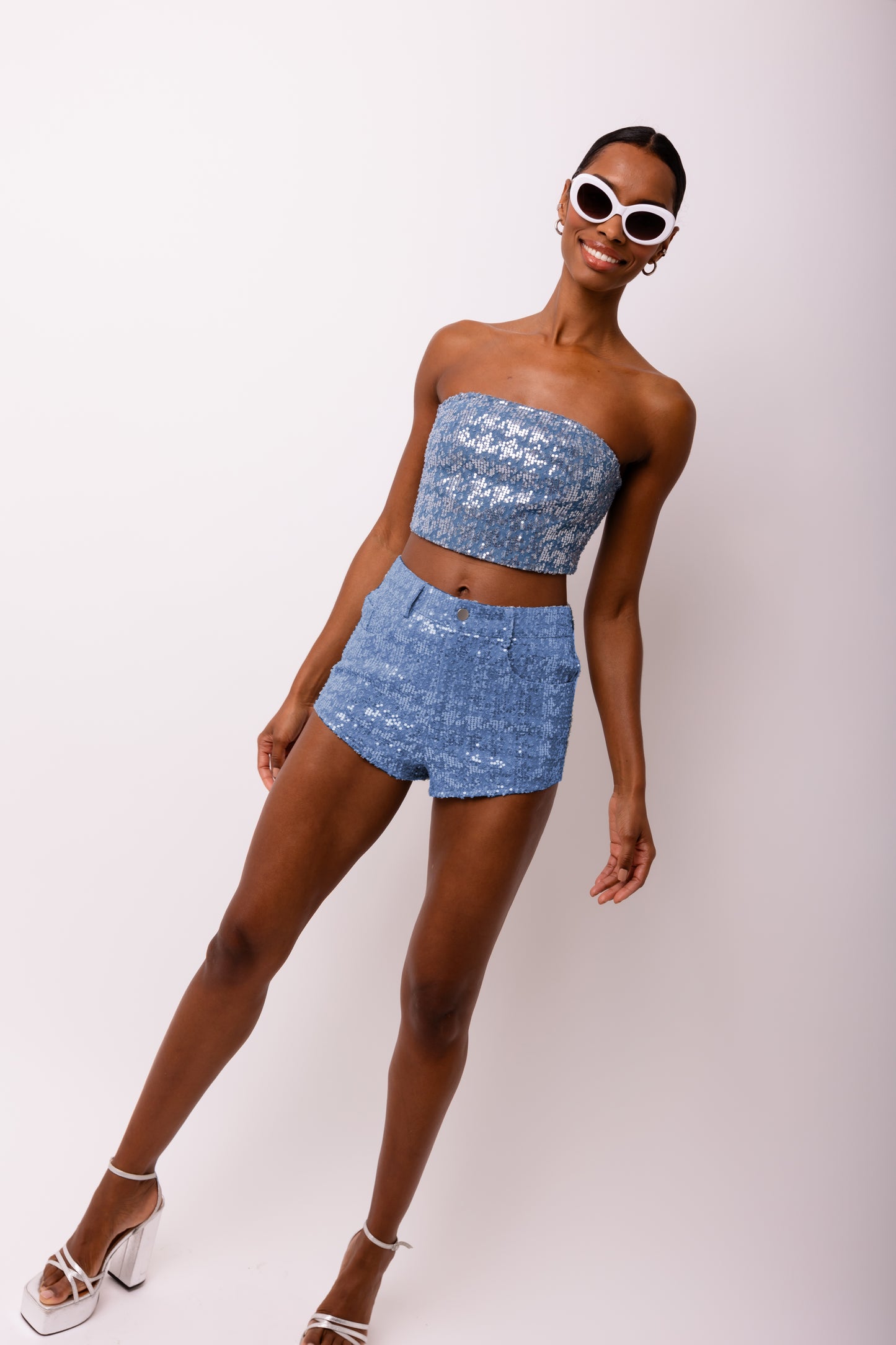 Theo Sequin Denim Shorts-ALQQ2037