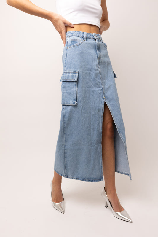 Devon Denim Maxi Skirt-ALJH0240