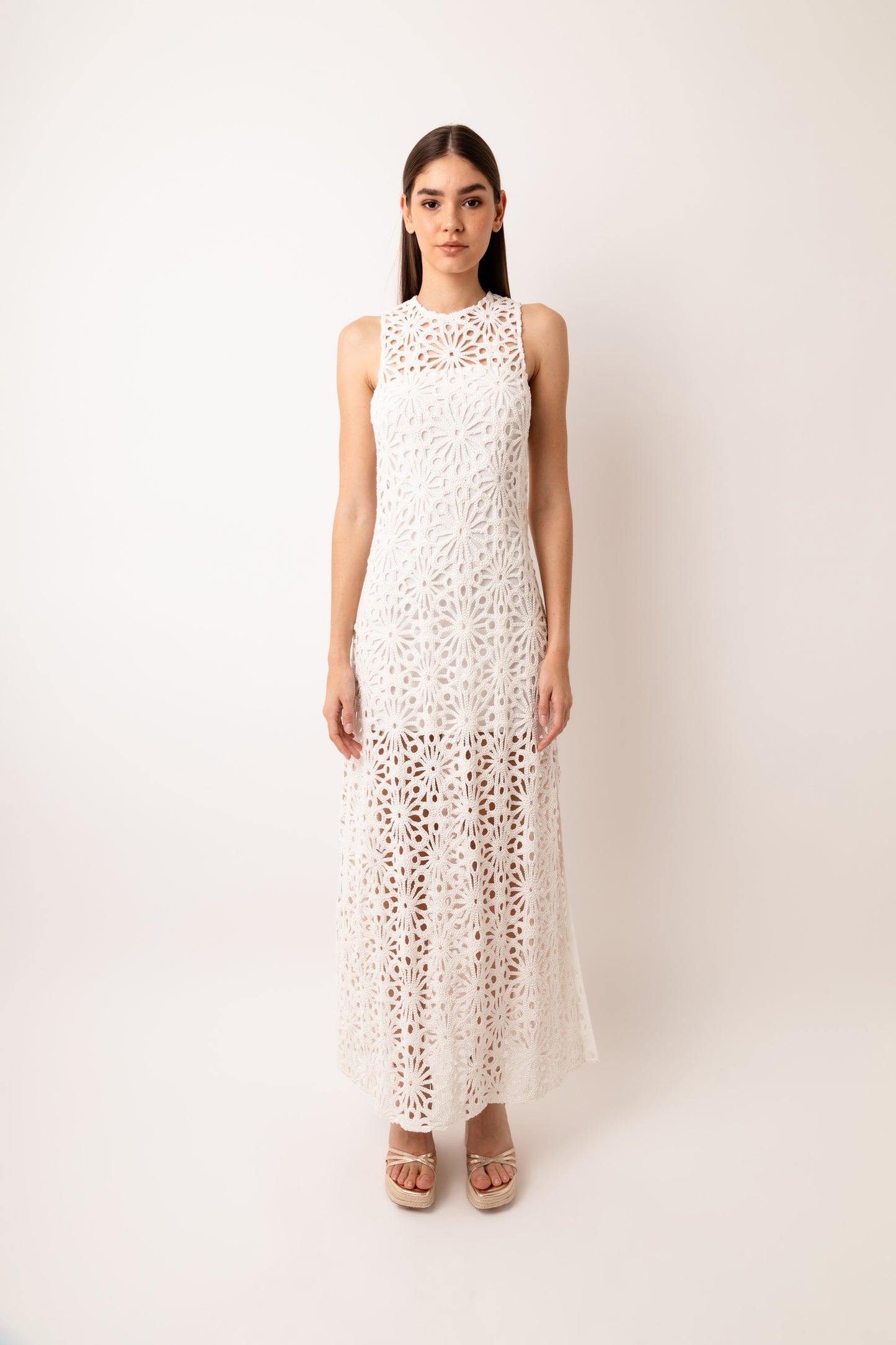 Sorrento Crochet Lace Maxi Dress-ALJH0258