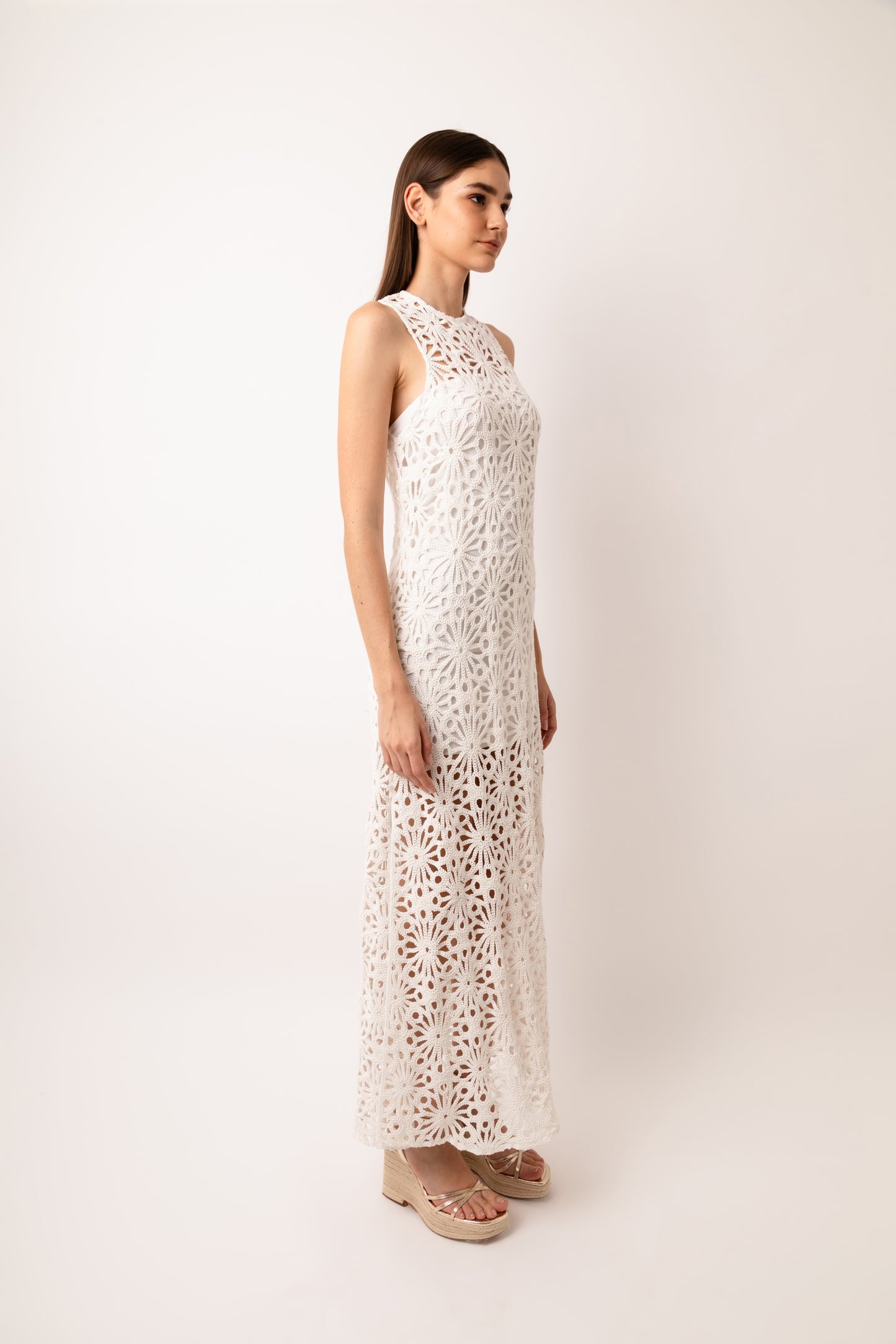 Sorrento Crochet Lace Maxi Dress-ALJH0258