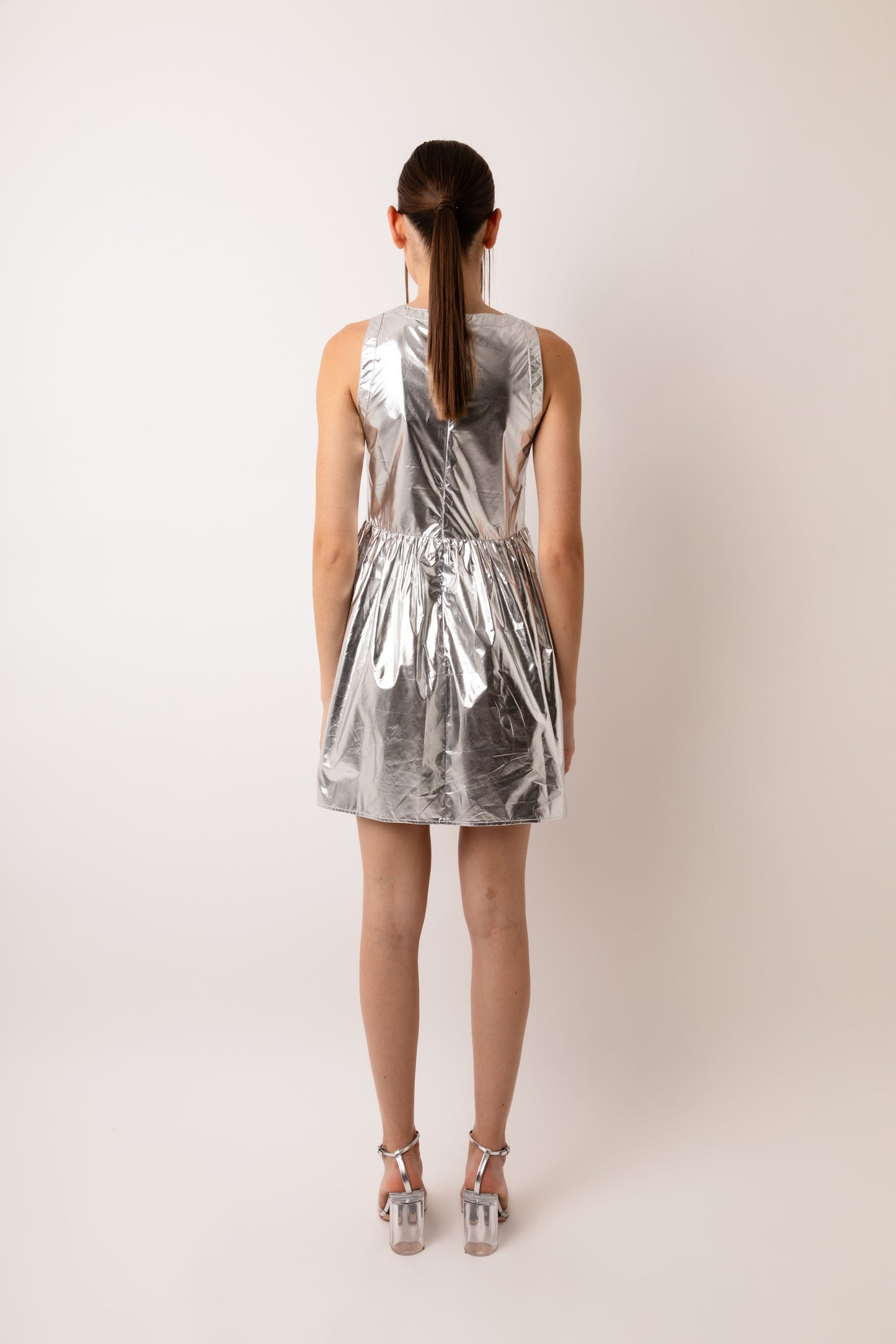 London Baby Doll Metallic Mini Dress-ALQQ2062