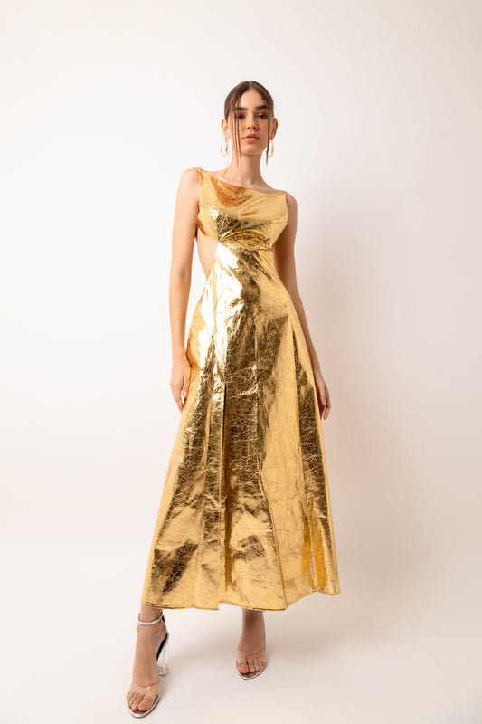 Jennifer Gold Metallic Maxi Dress-ALJH0173