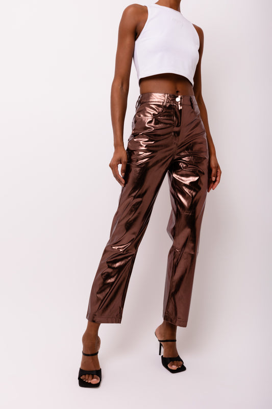 LUPE MOCHA METALLIC TROUSERS-DB005