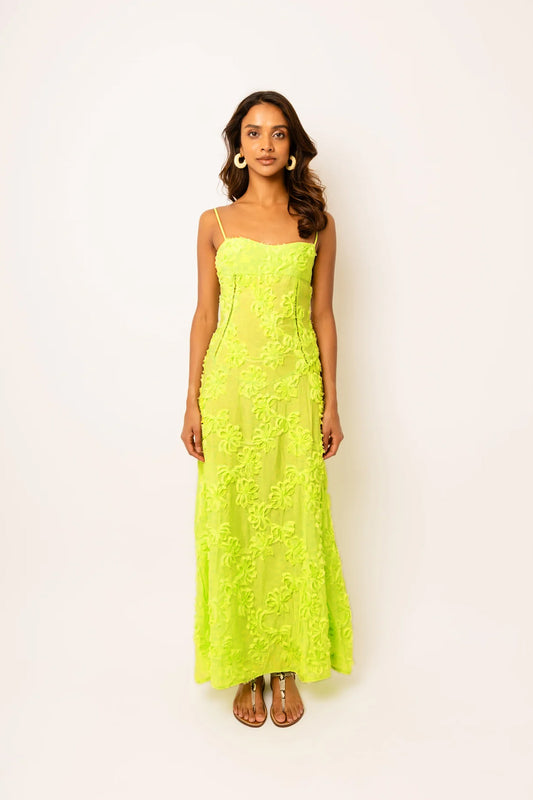 Sofia Chartreuse Green Maxi Dress-ALLW062