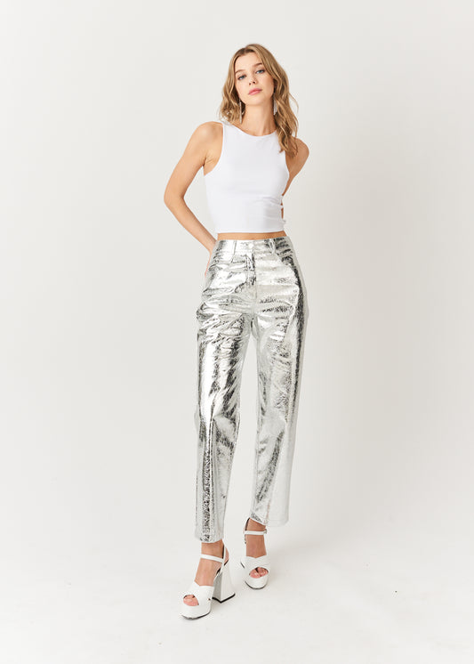 SILVER TEXTURED LUPE PANT-ALJH0101-1