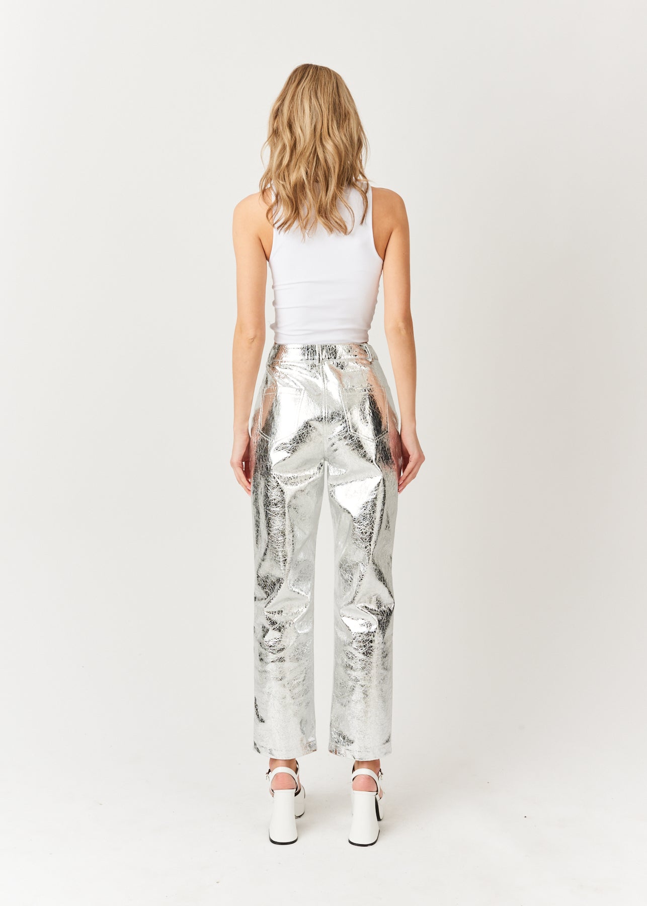 SILVER TEXTURED LUPE PANT-ALJH0101-1